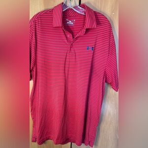 Men’s Under Armour Loose Fit Striped Polo Size XL